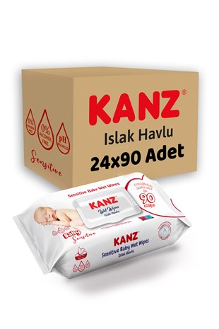 Kanz Islak Mendil Havlu Sensitive Yenidoğan 24x90 Adet 2.160 Yaprak