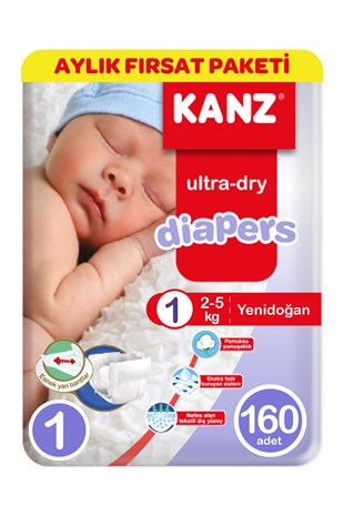 Kanz Yenidoğan Bebek Bezi Aylık Fırsat Paketi 160 Adet